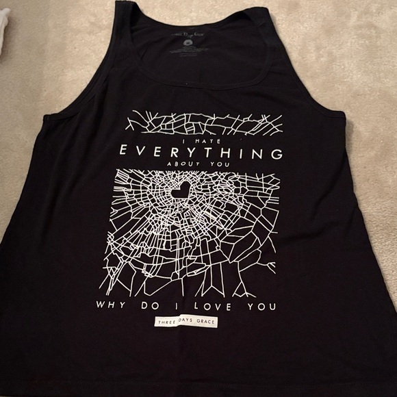 Three Days Grace. Black Graphic Tank Top. Medium - Picture 1 of 3